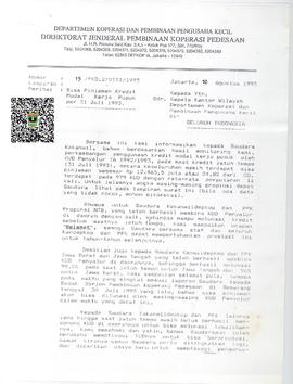 Sisa Pinjaman Kredit Modal Kerja Pupuk Per 31 Juli 1993 (halaman 1)