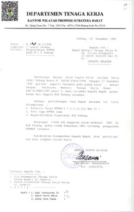 Surat Perpanjangan RPTKA pada BLK Padang