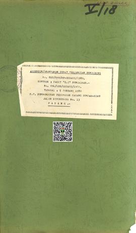 Addendum/Amandemen Surat Perjanjian Pemborongan Pekerjaan Paket GI Pengairan No. 012/SPP/Sedasi/1980