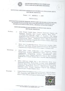 Surat Keputusan Menteri Koperasi dan Pembinaan Pengusaha Kecil Republik Indonesia Nomor: 107/KEP/...