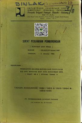 Surat Perjanjinan Pemborongan (Kontrak Unit Price) Pekerjaan Pembuatan Saluran Suplesi dari Profi...