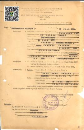 SK Kepala Kanwil Direktorat Koperasi Prop. Sumbar nomor 094/KPTS/PAD/DK.3/VI/1976 tentang Pembuba...