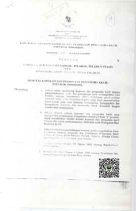 Surat Keputusan Menteri KOperasi dan Pembinaan Pengusaha Kecil Republik Indonesia Nomor  676/KEP/...
