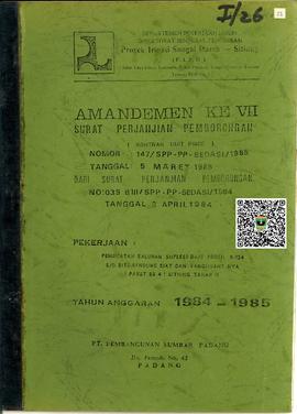 Amanademen ke VII Surat Perjanjian Pemborongan (Kontrak Unit Price) Pekerjaan Pembuatan Saluran S...