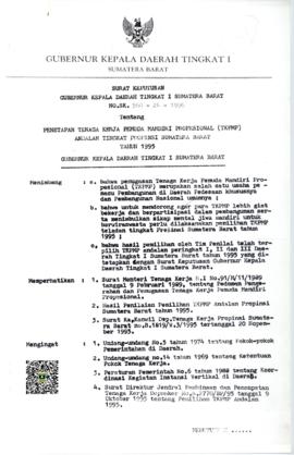 SK  Gubernur Sumatera Barat  No. SK.560-24-1996 tentang penetapan Tenaga Kerja Pemuda Mandiri Pro...