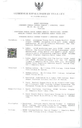 SK  Gubernur Sumatera Barat  No. SK.560-713-1996 tentang penetapan Tenaga Kerja Pemuda Mandiri Pr...