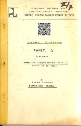 Dokumen Pelelangan Paket Q Pengairan Pembuatan Jaringan Tertier Tahap I Bagian ke III  di Pulau P...