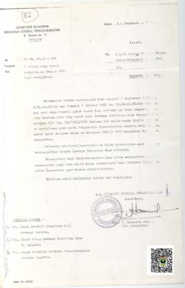 Surat tentang Pelaksanaan Pemilu Tahun 1987 Bagi Narapidana