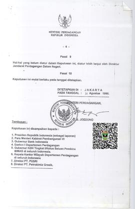Keputusan Menteri Perdagangan Republik Indonesia tentang Pengadaan dan Penyaluran Pupuk untuk Tan...