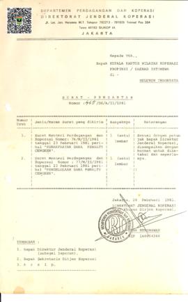 Tentang Surat Pengantar Nomor : 445/DK/A/II/1981