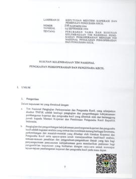 Lampiran III Surat Keputusan Menteri Koperasi dan Pembinaan Pengusaha Kecil Republik Indonesia No...