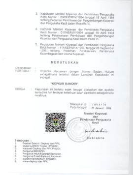 Lanjutan dan Penutup Surat Keputusan Menteri Koperasi Dan Pembinaan Pengusaha Kecil Republik Indo...