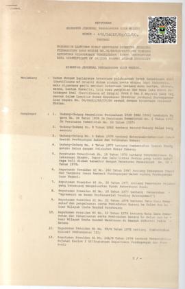 Surat Keputusan Direktur Jenderal Perdagangan Luar Negeri No.416/DAGLU/KP/XI/80 tentang Perubahan...
