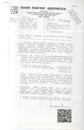 Jaminan Perum PKK untuk kredit penyaluran Pupuk Tahun Anggaran 1993/1994 (halaman 1)
