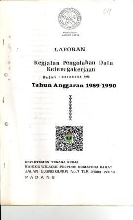 cover laporan kegiatan Pengolahan Data Ketenagakerjaan Bulan Desember 1989