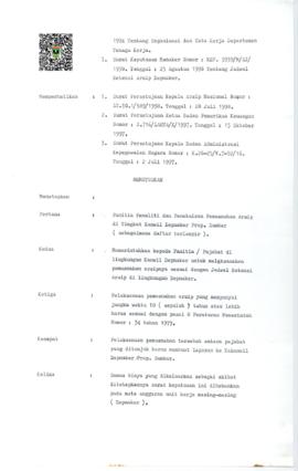 Lanjutan Keputusan Kepala Kantor Wilayah Departemen Tenaga Kerja Provinsi Sumatera Barat tentang ...