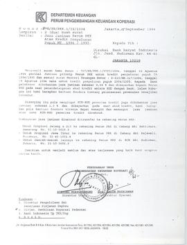 Surat tentang Jasa Jaminan Perum PKK atas Kredit Penyaluran Pupuk MT 1994/1995
