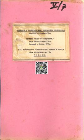 Addendum/Amandemen Surat Perjanjian Pemborongan Pekerjaan Paket F Pengairan No. 005/SPP/Sedasi/79