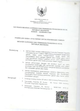 Instruksi Menteri Koperasi dan Pembinaan Pengusaha Kecil RI Nomor 02/INS/M/II/1996 tentang Pembel...