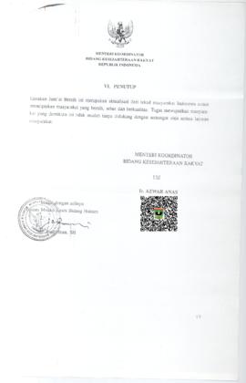 Penutup Keputusan Menteri Koordinator Bidang Kesejahteraan Rakyat RI Nomor 23/Kop/Menko/Kesra/XI ...