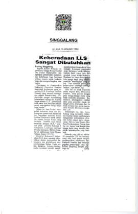 Kliping Koran Singgalang tentang keberadaan LLS sangat dibutuhkan