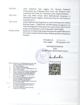 Lanjutan dan Penutup Surat Keputusan Menteri Koperasi dan Pembinaan Pengusaha Kecil Republik Indo...