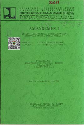 Amandemen I Surat Perjanjian Pemborongan (Kontrak Harga Total Tetap) Pekerjaan Pembangunan Jaring...