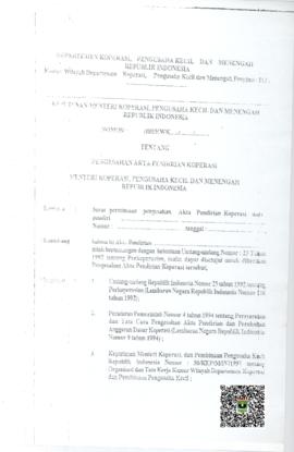 Lampiran Surat Keputusan Menteri Koperasi dan Pembinaan Pengusaha Kecil Republik Indonesia Nomor:...