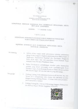 Surat Keputusan Menteri Koperasi dan Pembinaan Pengusaha Kecil Republik Indonesia Nomor: 100/KEP/...