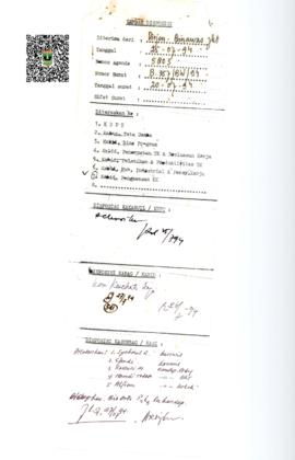 Lembar Disposisi, asal surat Dirjen Binawas Jkt, Nomor agenda 5803