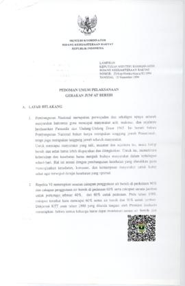 Keputusan Menteri Koordinator Bidang Kesejahteraan Rakyat RI Nomor 23/Kop/Menko/Kesra/XI tentang ...