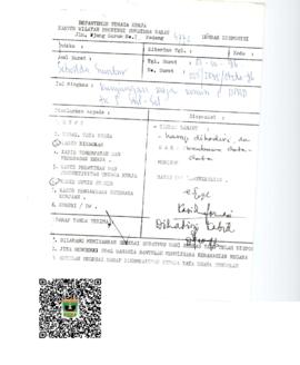 Lembar disposisi ( asal surat setwilda Sumbar ) perihal Kunjungan Kerja Komisi E DPRD Tk. I Sulaw...
